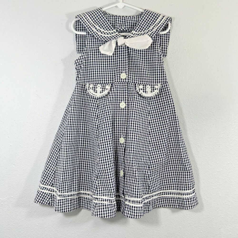 Dress Kids 4T Sleveless Seersucker Open Back Sailor Coastal